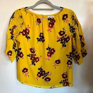 Madewell bright blouse with flounce sleeve SM